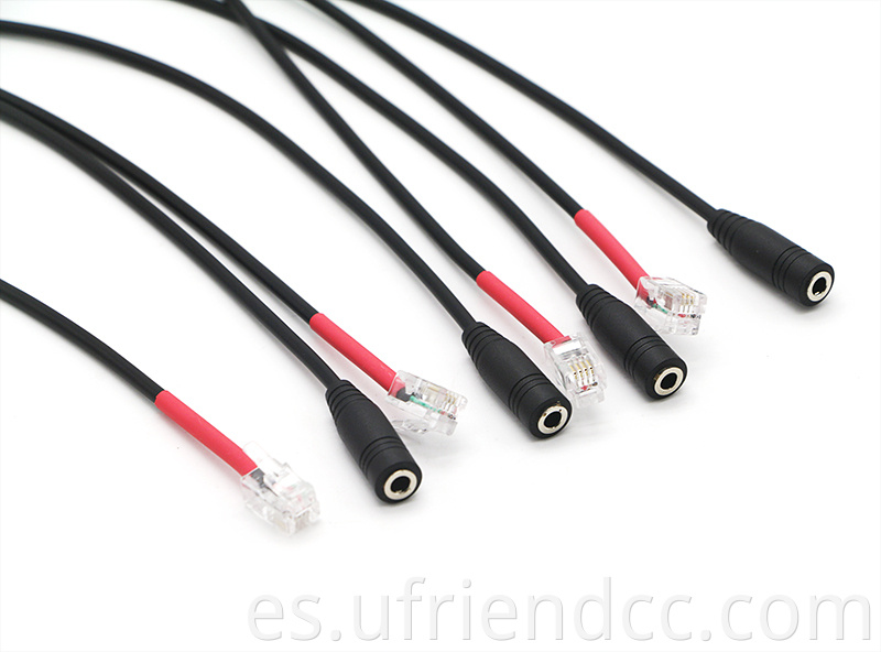 Fabricación de alta calidad Factorización PVC impermeable 30 cm 4p4c RJ9/RJ10 a 3.5 mm Cable de auriculares femenino